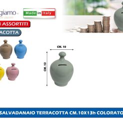 SALVADANAIO TERRACOTTA CM.15 COLORATO