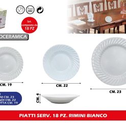 PIATTI SERV. 18 PZ. RIMINI BIANCO