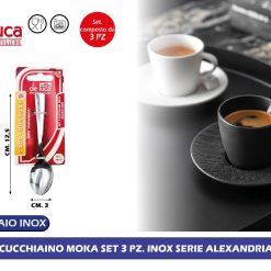 CUCCHIAINO MOKA SET 3 PZ. INOX SERIE ALEXANDRIA