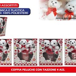 COPPIA PELUCHE CON TAZZONE 4 ASS.