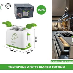 TOSTAPANE 2 FETTE BIANCO TOSTINO