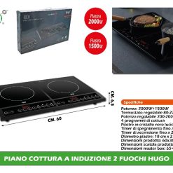 PIANO COTTURA A INDUZIONE 2 FUOCHI HUGO