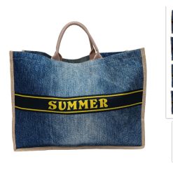 BORSA MARE JUTA JEANS CM.56X42 SUMMER TREND 4 ASS.