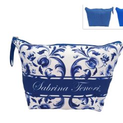 BORSELLO COSMESI FANTASIA FIORE BLU 2 COLORI
