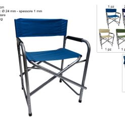 SEDIA REGISTA TUBO METALLO MM.24 TELO POLIESTERE 5 COLORI