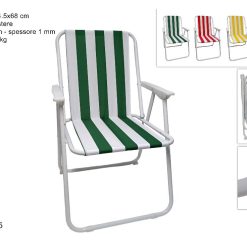 SEDIA RELAX PIEGHEVOLE METALLO FANTASIA FASCE 4 COLORI