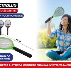 RACCHETTA ELETTRICA MOSQUITO FULMINA INSETTI CM.46 COL. ASS.