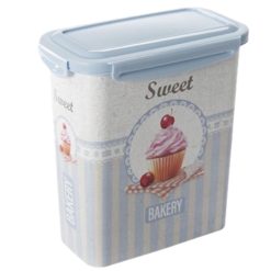 Barattolo Plastica Ermetico 2L Decori Assortiti Conserva Cibi