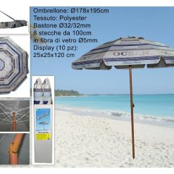 OMBRELLONE MARE 200/8 32/32 OCEAN COLORI ASSORTITI