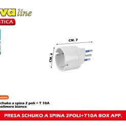 PRESA SCHUKO A SPINA 2POLI+T10A BOX APP.