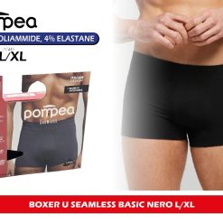 Sicignano | Boxer Seamless Basic Uomo in Microfibra Senza Cuciture – Traspiranti, Elasticizzati, vestibilità Adattabile con Zona Anatomica (IT, Testo, L, XL, Regular, Regular, 1, Nero)