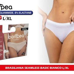 Sicignano | Slip Brasiliana Seamless Donna in Microfibra Senza Cuciture, Traspirante, vestibilità Adattabile con Elastico, Zona Anatomica (IT, Testo, L, XL, Regular, Regular, 6, Bianco)