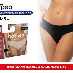 Sicignano | Slip Brasiliana Seamless Donna in Microfibra Senza Cuciture, Traspirante, vestibilità Adattabile con Elastico, Zona Anatomica (IT, Testo, L, XL, Regular, Regular, 3, Nero)