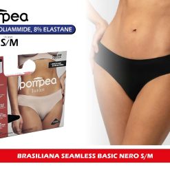 Sicignano | Slip Brasiliana Seamless Donna in Microfibra Senza Cuciture, Traspirante, vestibilità Adattabile con Elastico, Zona Anatomica (IT, Testo, S, M, Regular, Regular, 6, Nero)