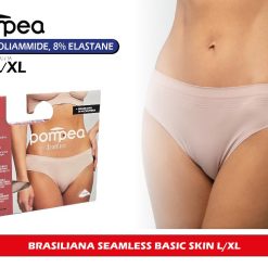 Sicignano | Slip Brasiliana Seamless Donna in Microfibra Senza Cuciture, Traspirante, vestibilità Adattabile con Elastico, Zona Anatomica (IT, Testo, L, XL, Regular, Regular, 2, Skin)