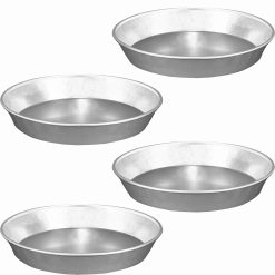 Sicignano | Set 4 Tortiera Conica Bassa in Alluminio 99,5%, Diametro 18 cm, Ideale per Torta, Pastiera, Crostata e Dolci al Forno, Riutilizzabile, Riciclabile