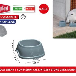CIOTOLA BREAK 1 CON PIEDINI CM.17X17X6h STONE GREY/NORDIC SKY - immagine 1