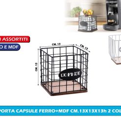 PORTA CAPSULE FERRO+MDF CM.13X13X13h 2 COL.