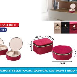 PORTAGIOIE VELLUTO CM.12X5h-CM.12X10X6h 2 MOD. 4 COL.