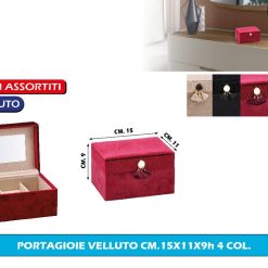 PORTAGIOIE VELLUTO CM.15X11X9h 4 COL.
