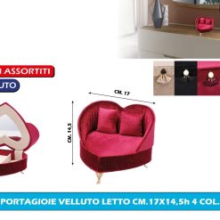 PORTAGIOIE VELLUTO LETTO CM.17X14,5h 4 COL.