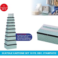 SCATOLE CARTONE SET 10 PZ. DEC. STAMPATO