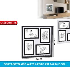 PORTAFOTO MDF WAYS 4 FOTO CM.34X34 2 COL.