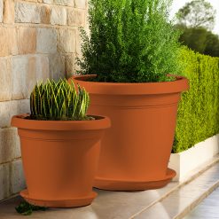 Veca Vaso Rotondo Verona Plastica Terracotta cm.25 - immagine 3