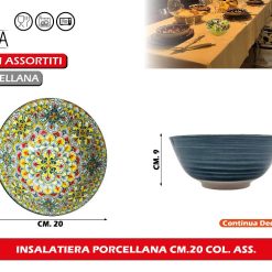 INSALATIERA PORCELLANA CM.20 COL. ASS.