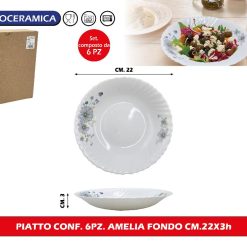 PIATTO CONF. 6PZ. AMELIA FONDO CM.22X3h