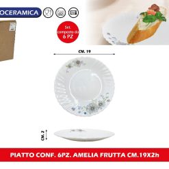 PIATTO CONF. 6PZ. AMELIA FRUTTA CM.19X2h