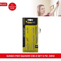 GANCI PER QUADRI CM.3 SET 5 PZ. ORO