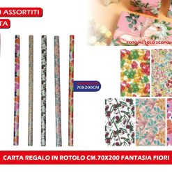 CARTA REGALO IN ROTOLO CM.70X200 FANTASIA FIORI