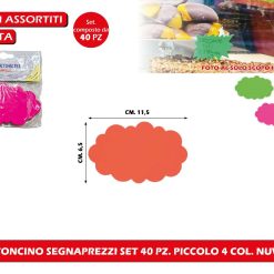 CARTONCINO SEGNAPREZZI SET 40 PZ. PICCOLO 4 COL. NUVOLA
