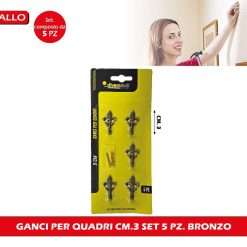 GANCI PER QUADRI CM.3 SET 5 PZ. BRONZO