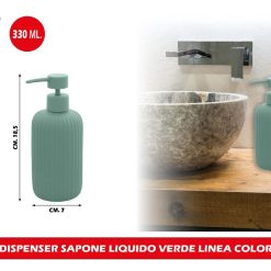 DISPENSER SAPONE LIQUIDO VERDE LINEA COLOR