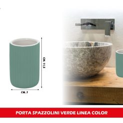 PORTA SPAZZOLINI VERDE LINEA COLOR