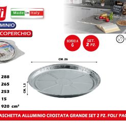VASCHETTA ALLUMINIO CROSTATA GRANDE SET 2 PZ. FOLI' PACK