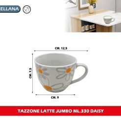 TAZZONE LATTE JUMBO ML.330 DAISY