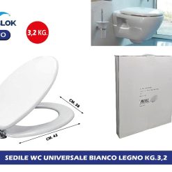 SEDILE WC UNIVERSALE BIANCO LEGNO KG.3,2