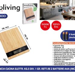 BILANCIA CUCINA ELETTR. KG.5 DIV. 1 GR. RETT.RE 2 BATTERIE AAA (INCLUSE)