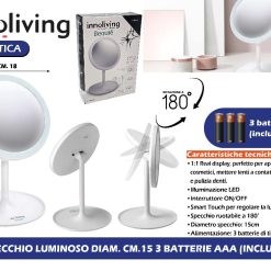 SPECCHIO LUMINOSO DIAM. CM.15 3 BATTERIE AAA (INCLUSE)