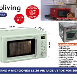 FORNO A MICROONDE LT.20 VINTAGE VERDE 700/800W