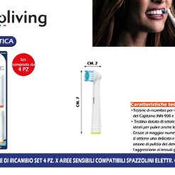 TESTINE DI RICAMBIO SET 4 PZ. X AREE SENSIBILI COMPATIBILI SPAZZOLINI ELETTR. ORAL B