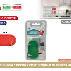 GANCIO OVALE DECOR 2 POSTI SINGOLO IN BLISTER ART.23