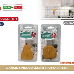 GANCIO SINGOLO LEGNO FRUTTA ART.51