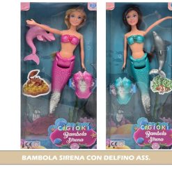 BAMBOLA SIRENA CON DELFINO ASS.