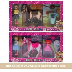 BIMBA CON CAVALLO E ACCESSORI 2 ASS.