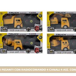 MEZZI PESANTI CON RADIOCOMANDO 4 CANALI 4 ASS. CON LUCE