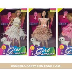 BAMBOLA PARTY CON CANE 3 ASS.